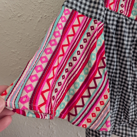 NWT American & Beyond Pink Gingham Checkered Jacket With Bright Embroidery - Picture 3 of 7